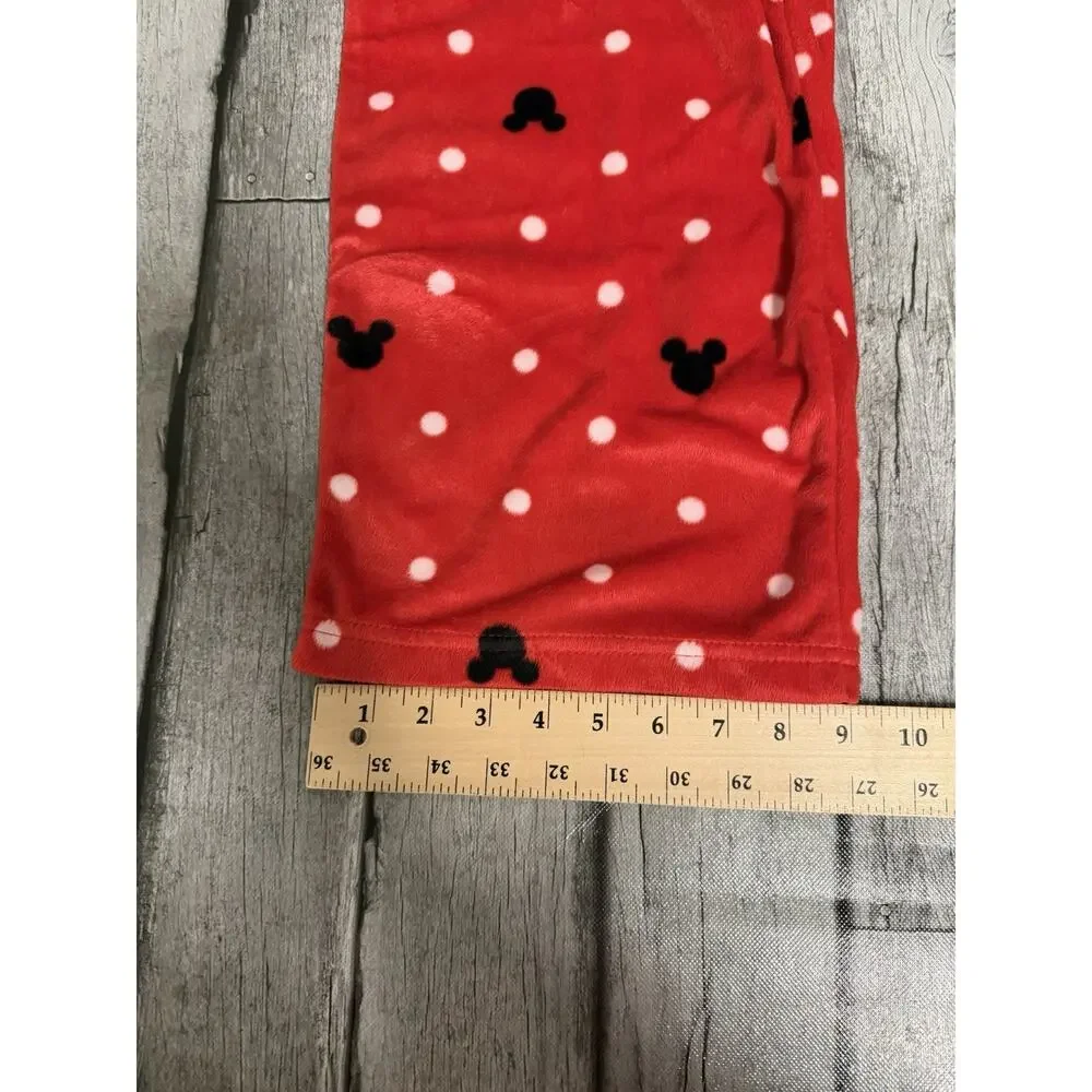 Women's DISNEY Plush Mickey Mouse PJ Pajama Pants Lounge Red Large 12/14 - Picture 7 of 8